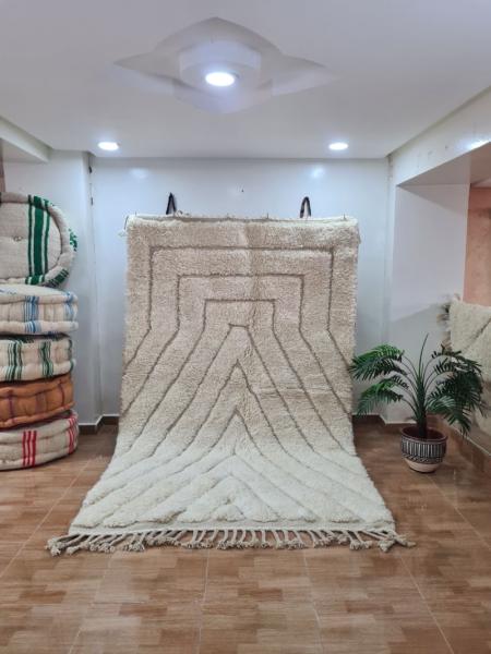 White Mirfan Marokkaans handgemaakt tapijt